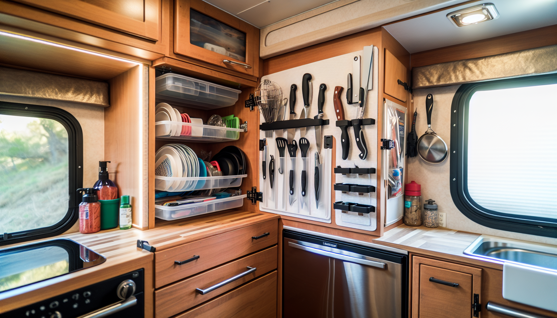Ingenious storage solutions for camper kitchens